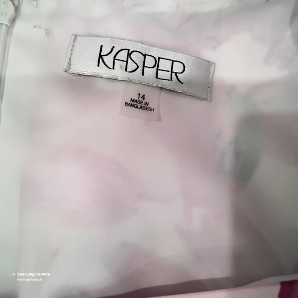Kasper White & Pink Perfection Floral Sleeveless Lined Sheath Dress NWT Size 14 - Picture 4 of 5